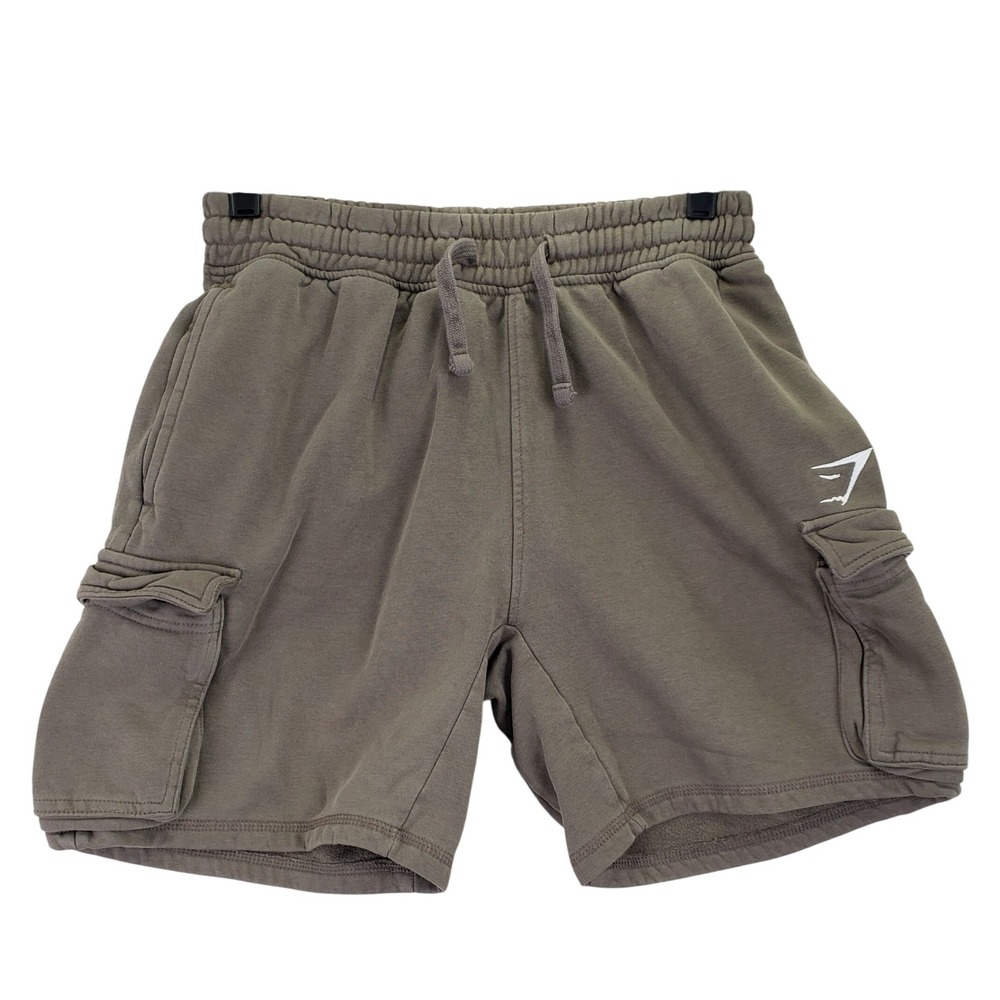 Gymshark Cargo Sweat Shorts Mens XS Olive Green Athletic Loungewear Gorpcore